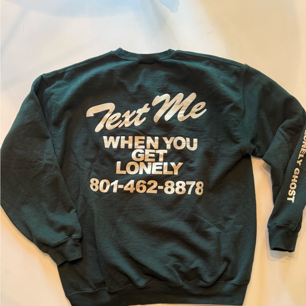Lonely Ghost Green Crewneck Sweater